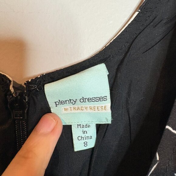 Anthropologie Tracy Reese black and white floral A-Line dress - Picture 4 of 7